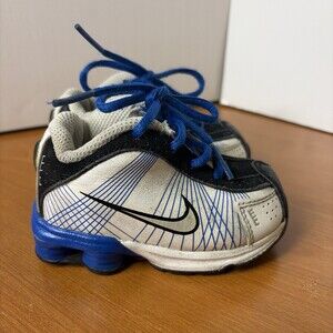 Nike Shox Toddler Walking Shoes Size 4C White/Blue/Black